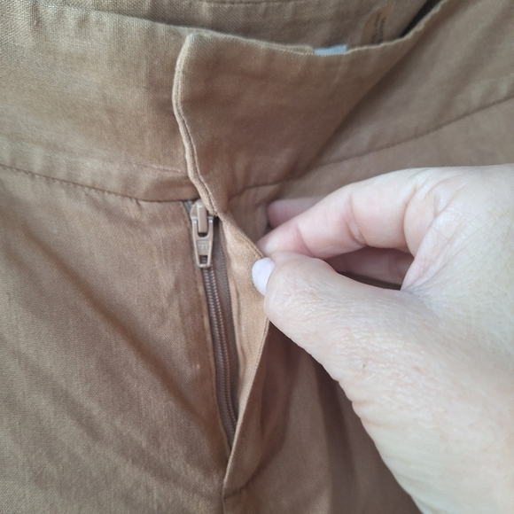 Alice+Olivia Womens Tan Linen Blend Wide Leg Trousers Size 10 - Picture 5 of 10